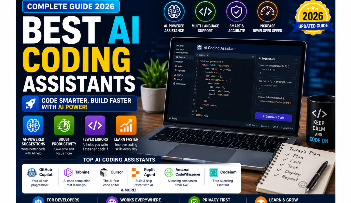 Best AI coding assistants in 2026 compared for code generation, debugging, testing, refactoring, and software development.