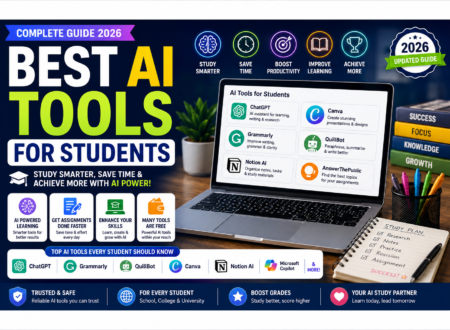 Best AI tools for students in 2026 for studying, research, writing, exams, coding, note-taking and productivity.